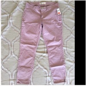 Skinny Ankle Zipper Jeans Pants Mauve
